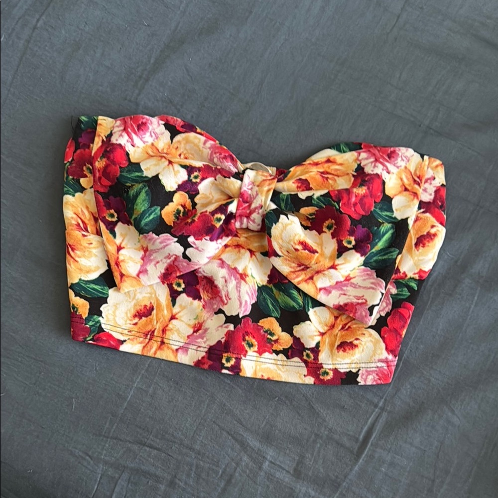 Floral Strapless Top